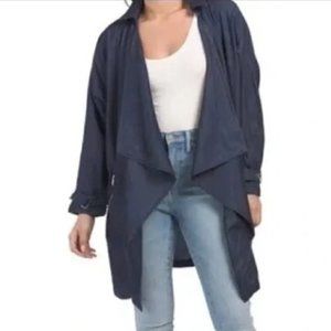 1 Sunset Lane, Lightweight Chambray Denim Blue, Oversized Open Jacket,  Medium